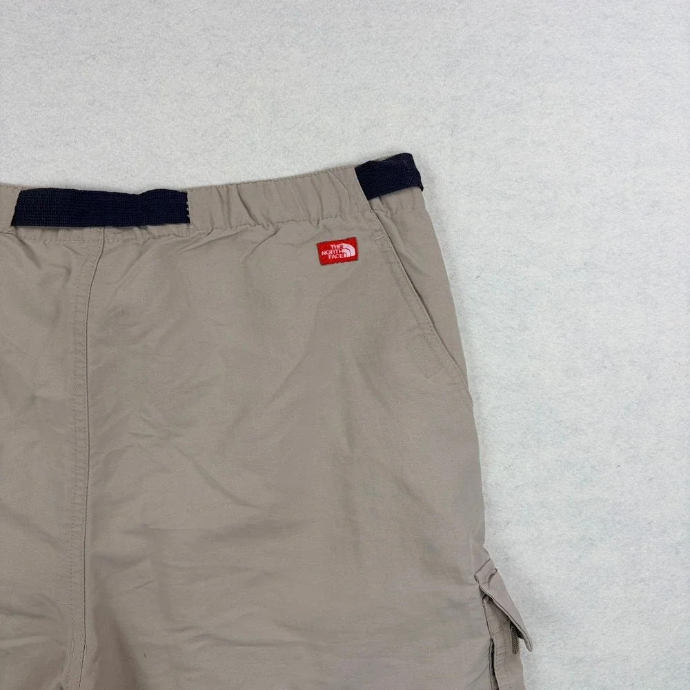 The North Face Mens Tan Khaki Nylon Cargo Hiking Shorts Integrated Belt Size M